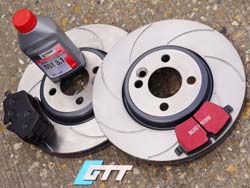 GTT 'Spiroslot Brake Discs + Kevlar Pads.